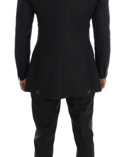 Dolce & Gabbana Gray Wool Double Breasted 3 Piece Suit
