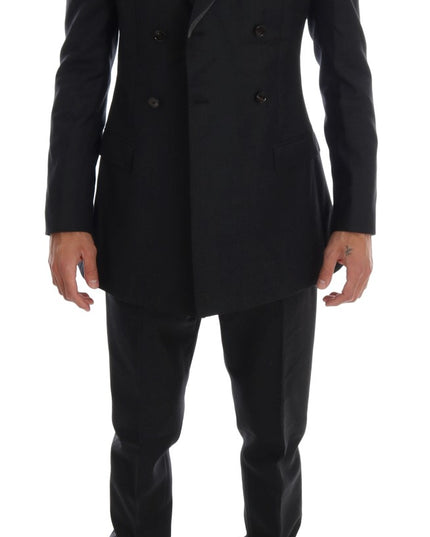 Dolce & Gabbana Gray Wool Double Breasted 3 Piece Suit