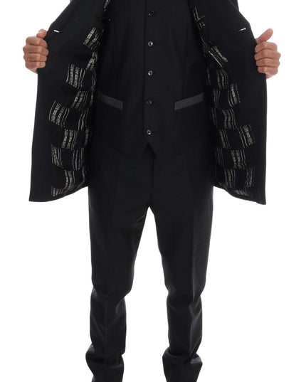 Dolce & Gabbana Gray Wool Double Breasted 3 Piece Suit