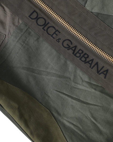 Dolce & Gabbana Military Green Patchwork Rucksack Backpack Bag
