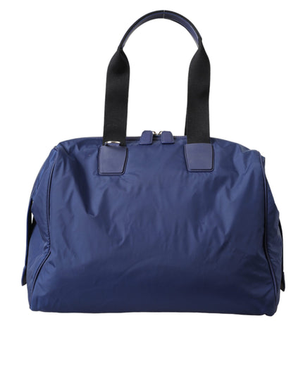 Dolce & Gabbana Blue Nylon Calfskin Hand Shoulder Duffel Bag