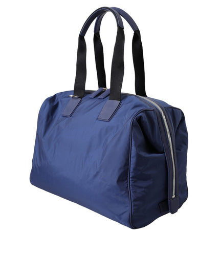Dolce & Gabbana Blue Nylon Calfskin Hand Shoulder Duffel Bag