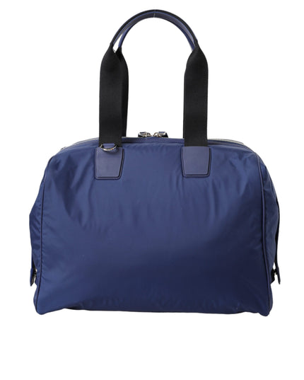 Dolce & Gabbana Blue Nylon Calfskin Hand Shoulder Duffel Bag