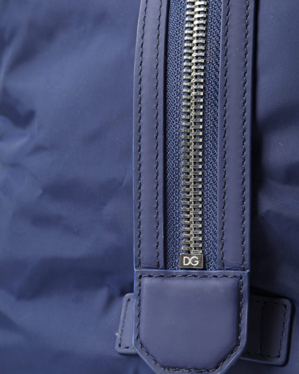 Dolce & Gabbana Blue Nylon Calfskin Hand Shoulder Duffel Bag