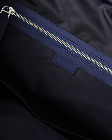 Dolce & Gabbana Blue Nylon Calfskin Hand Shoulder Duffel Bag