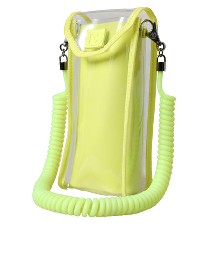 Dolce & Gabbana Yellow Green Plastic DG Logo Neck Strap Cardholder Wallet