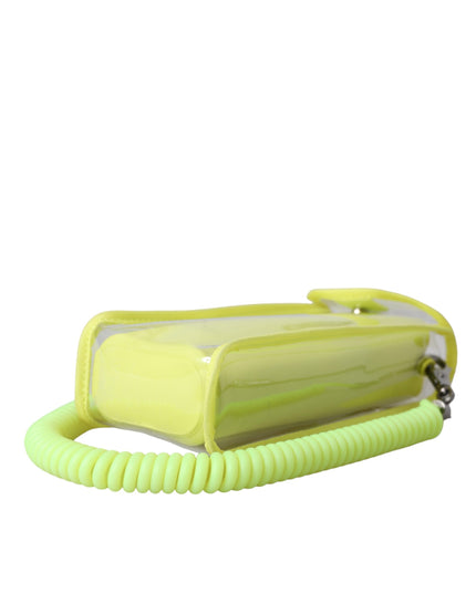 Dolce & Gabbana Yellow Green Plastic DG Logo Neck Strap Cardholder Wallet