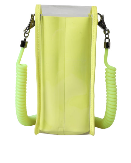 Dolce & Gabbana Yellow Green Plastic DG Logo Neck Strap Cardholder Wallet