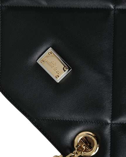 Dolce & Gabbana Black Leather JUNGLE Quilted Shopping Tote Bag