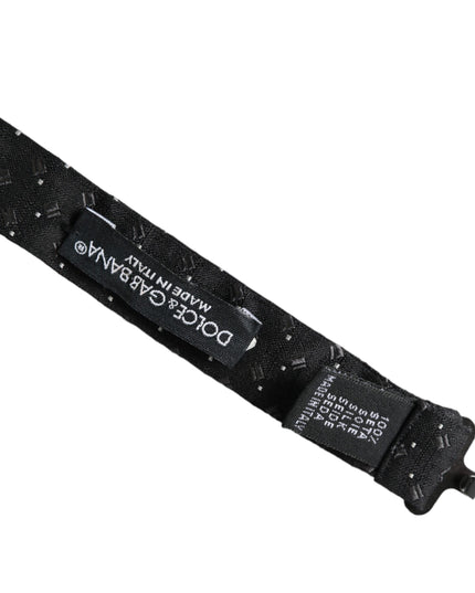 Dolce & Gabbana Black Silk Patterned Adjustable Neck Men Papillon Bow Tie