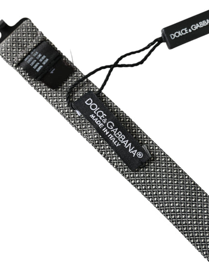 Dolce & Gabbana Gray Silk Patterned Adjustable Neck Men Papillon Bow Tie