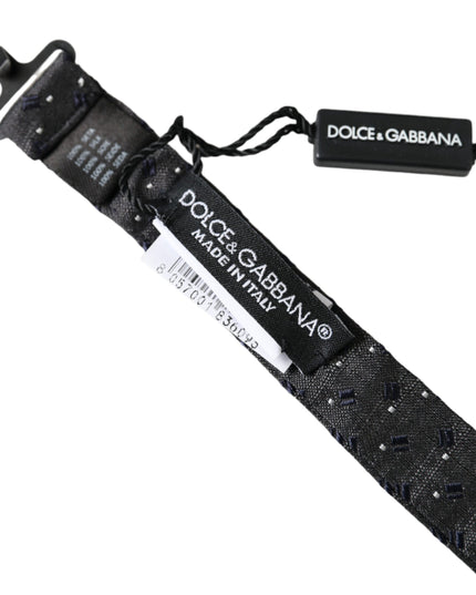 Dolce & Gabbana Black Silk Patterned Adjustable Neck Men Papillon Bow Tie