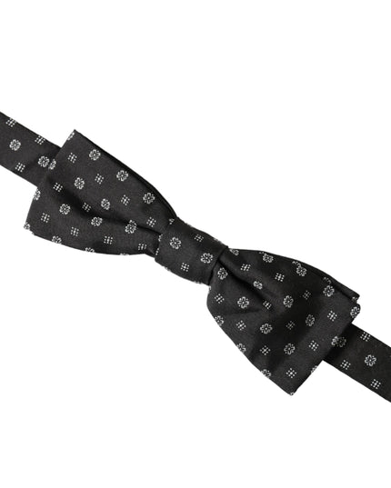 Dolce & Gabbana Black Silk Fantasy Adjustable Neck Men Papillon Bow Tie