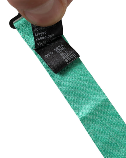 Dolce & Gabbana Mint Green Silk Adjustable Neck Men Bow Tie