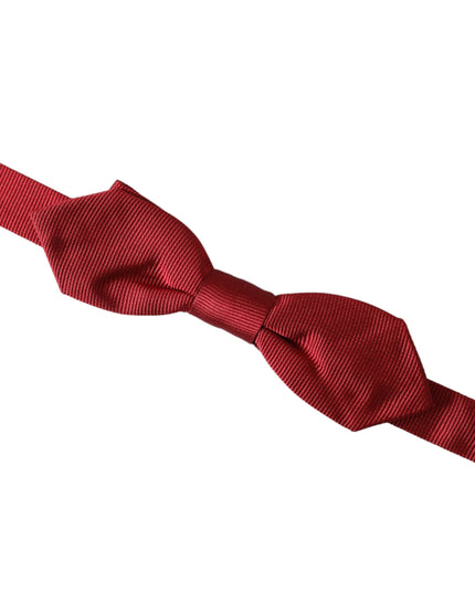 Dolce & Gabbana Red Silk Jacquard Adjustable Neck Men Bow Tie
