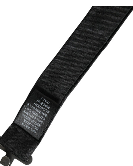 Dolce & Gabbana Dark Gray Silk Adjustable Neck Men Bow Tie