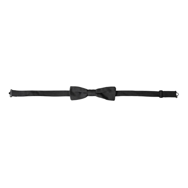 Dolce & Gabbana Black Silk Adjustable Neck Men Bow Tie