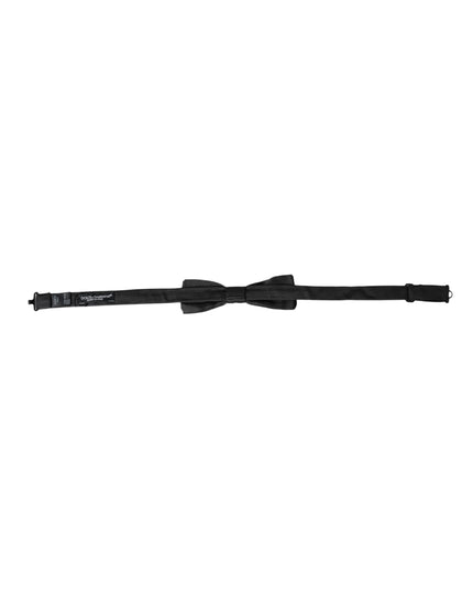 Dolce & Gabbana Black Silk Adjustable Neck Men Bow Tie