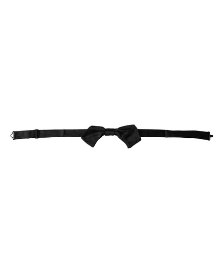 Dolce & Gabbana Black Satin Silk Adjustable Neck Men Bow Tie