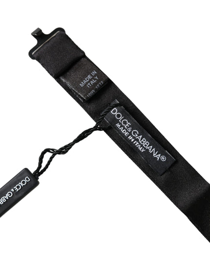 Dolce & Gabbana Black Satin Silk Adjustable Neck Men Bow Tie