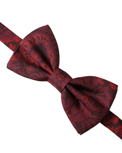 Dolce & Gabbana Red Silk Floral Adjustable Neck Men Bow Tie