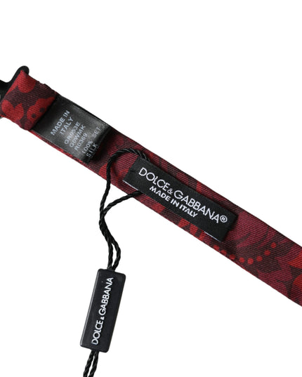 Dolce & Gabbana Red Silk Floral Adjustable Neck Men Bow Tie