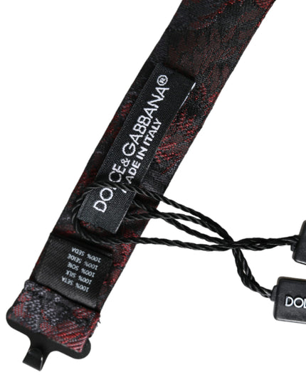 Dolce & Gabbana Red Black Floral Adjustable Neck Men Bow Tie