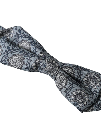 Dolce & Gabbana Gray Silk Patterned Adjustable Neck Men Bow Tie