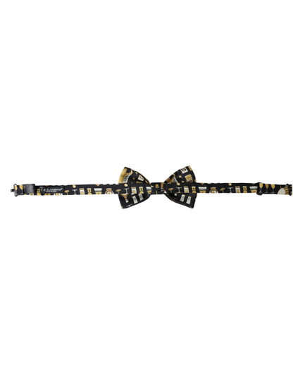 Dolce & Gabbana Black Silk Cocktail Adjustable Neck Men Bow Tie