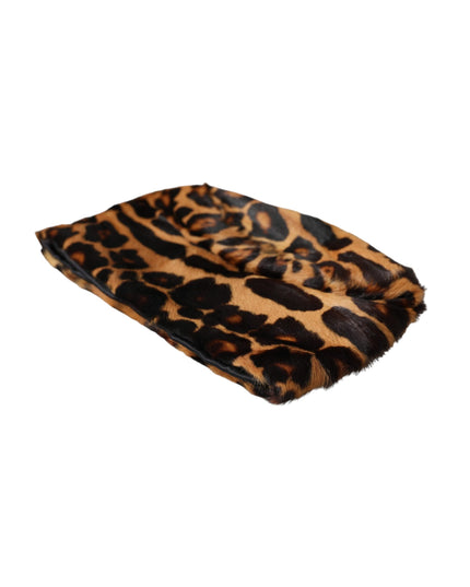 Dolce & Gabbana Brown Leopard Fur Women Bucket Hat