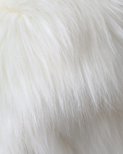 Dolce & Gabbana White Acrylic Fur Womens Bucket Hat