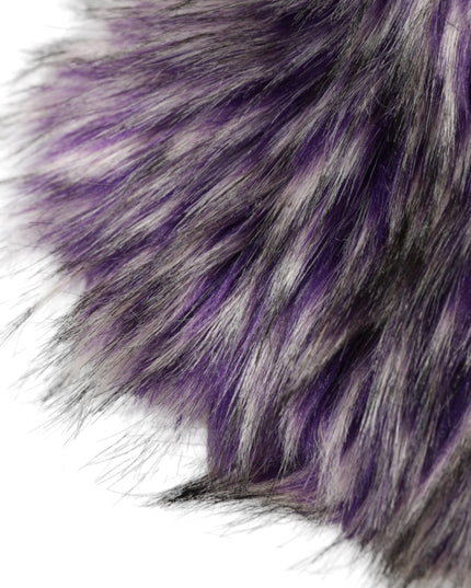 Dolce & Gabbana Purple Faux Fur Whole Head Wrap Hat