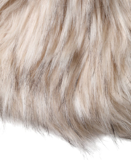 Dolce & Gabbana Beige Acrylic Fur Women Bucket Hat