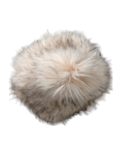 Dolce & Gabbana Beige Acrylic Fur Women Bucket Hat