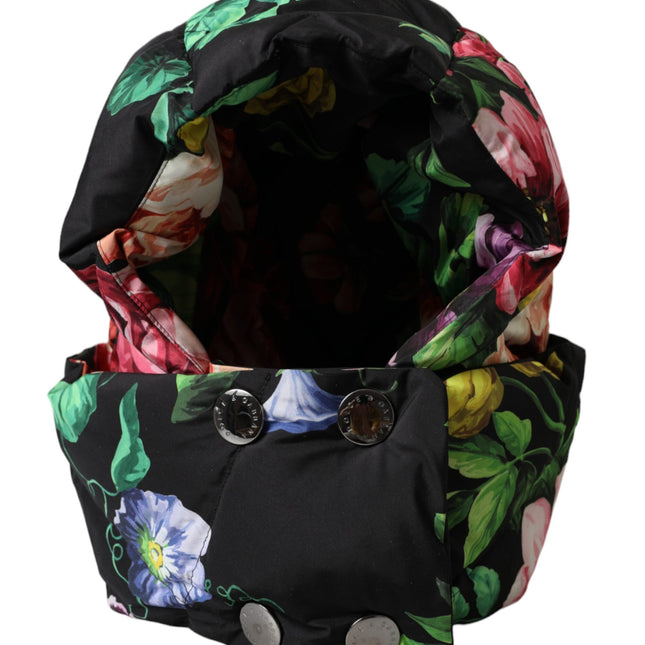 Dolce & Gabbana Black Floral Print Whole Head Wrap Hat