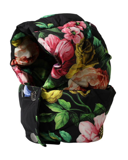 Dolce & Gabbana Black Floral Print Whole Head Wrap Hat