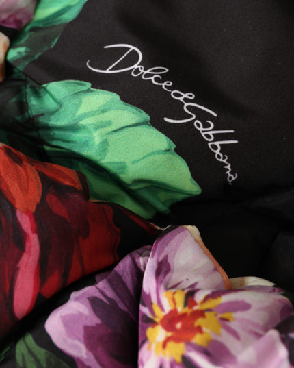Dolce & Gabbana Black Floral Print Whole Head Wrap Hat