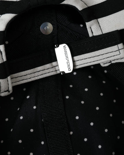 Dolce & Gabbana Black White Stripe Amore Heart Applique Baseball Hat