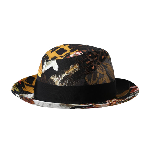 Dolce & Gabbana Multicolor Patchwork Women Fedora Wide Brim Hat