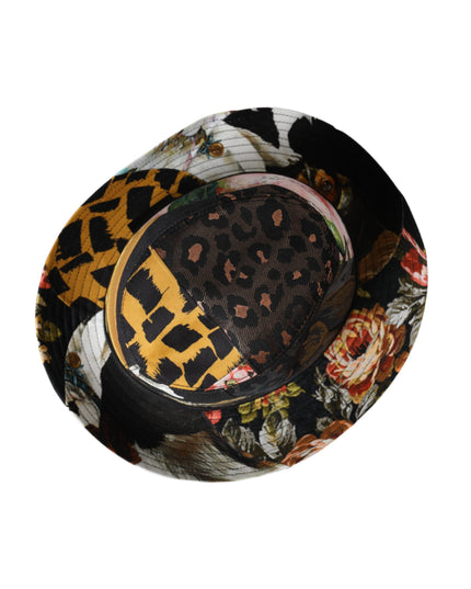 Dolce & Gabbana Multicolor Patchwork Women Fedora Wide Brim Hat