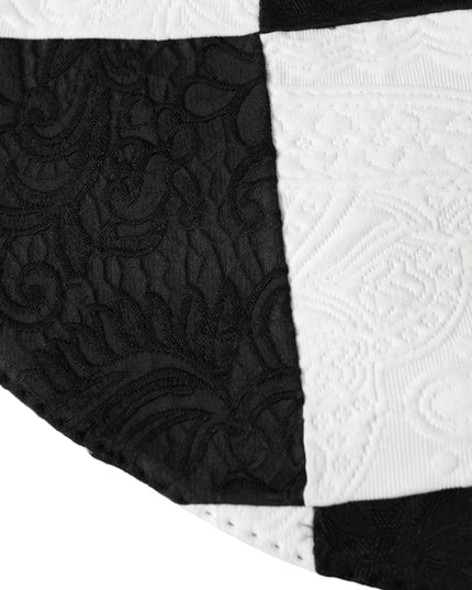 Dolce & Gabbana Black White Checkered Wide Brim Floppy Hat