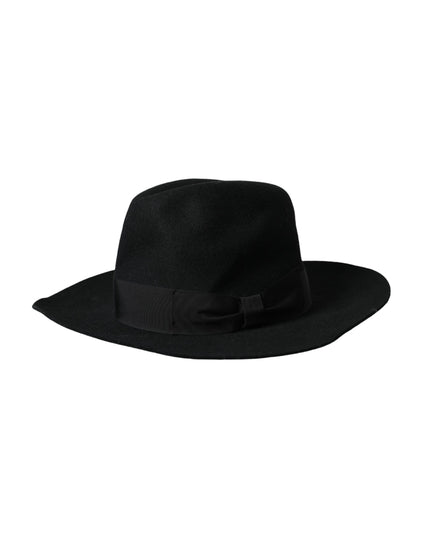 Dolce & Gabbana Black Rabbit Fedora Trilby Women Hat