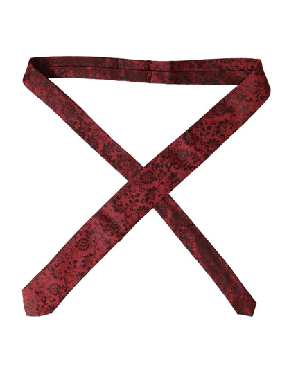 Dolce & Gabbana Red Floral Brocade Silk Adjustable Men Tie