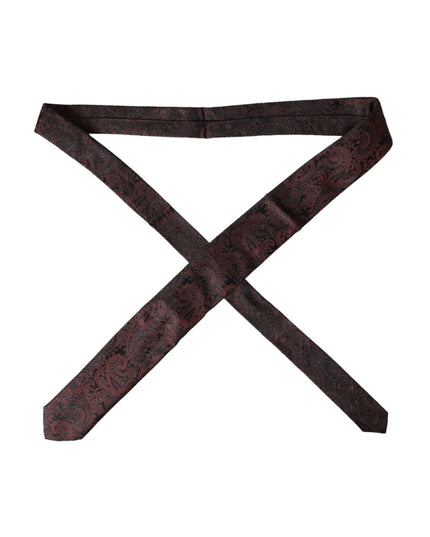 Dolce & Gabbana Bordeaux Patterned Silk Adjustable Men Tie