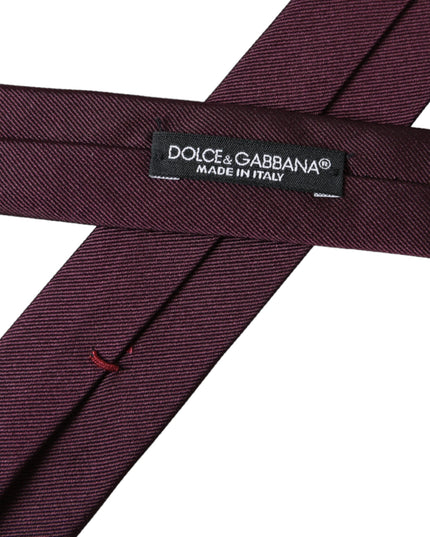 Dolce & Gabbana Bordeaux Solid 100% Silk Adjustable Men Tie