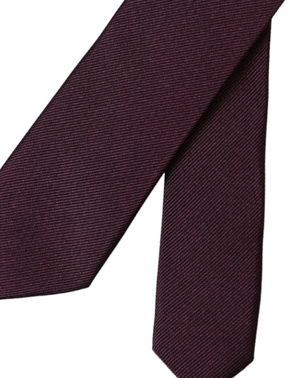 Dolce & Gabbana Bordeaux Solid 100% Silk Adjustable Men Tie
