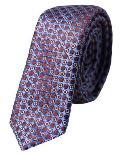 Dolce & Gabbana Blue Purple Patterned Silk Adjustable Men Tie