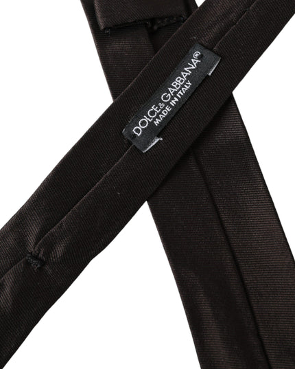 Dolce & Gabbana Brown Solid 100% Silk Adjustable Tie