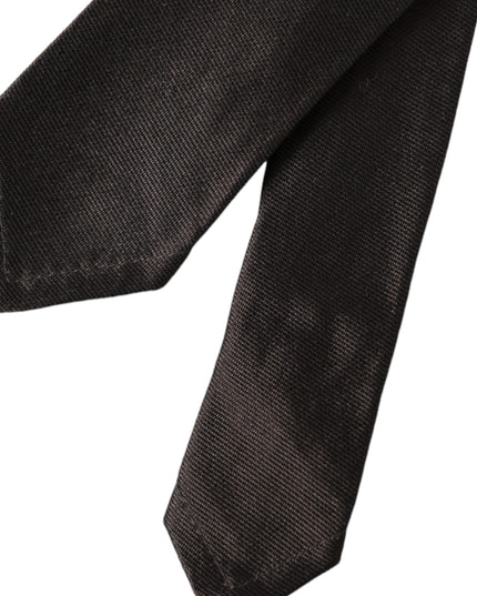 Dolce & Gabbana Brown Solid 100% Silk Adjustable Tie