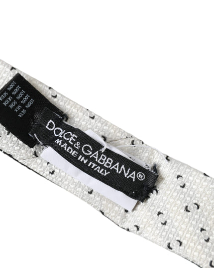 Dolce & Gabbana Black White Patterned Adjustable Tie